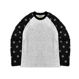  Áo Thun Raglan Tay Dài Hoạ Tiết Ngôi Sao MADMIND D15 - Màu Đen 