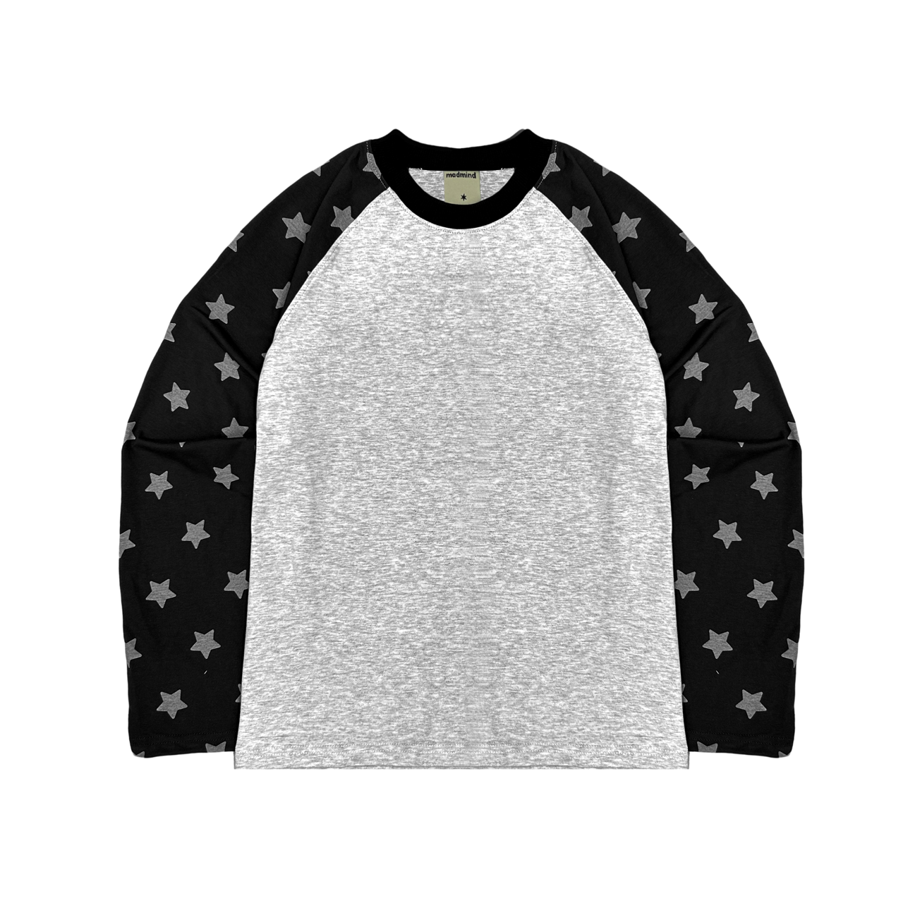  Áo Thun Raglan Tay Dài Hoạ Tiết Ngôi Sao MADMIND D15 - Màu Đen 