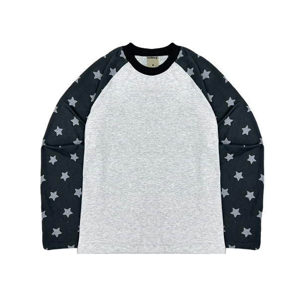 Áo Thun Raglan Tay Dài Hoạ Tiết Ngôi Sao MADMIND D15 - Xám Chì 