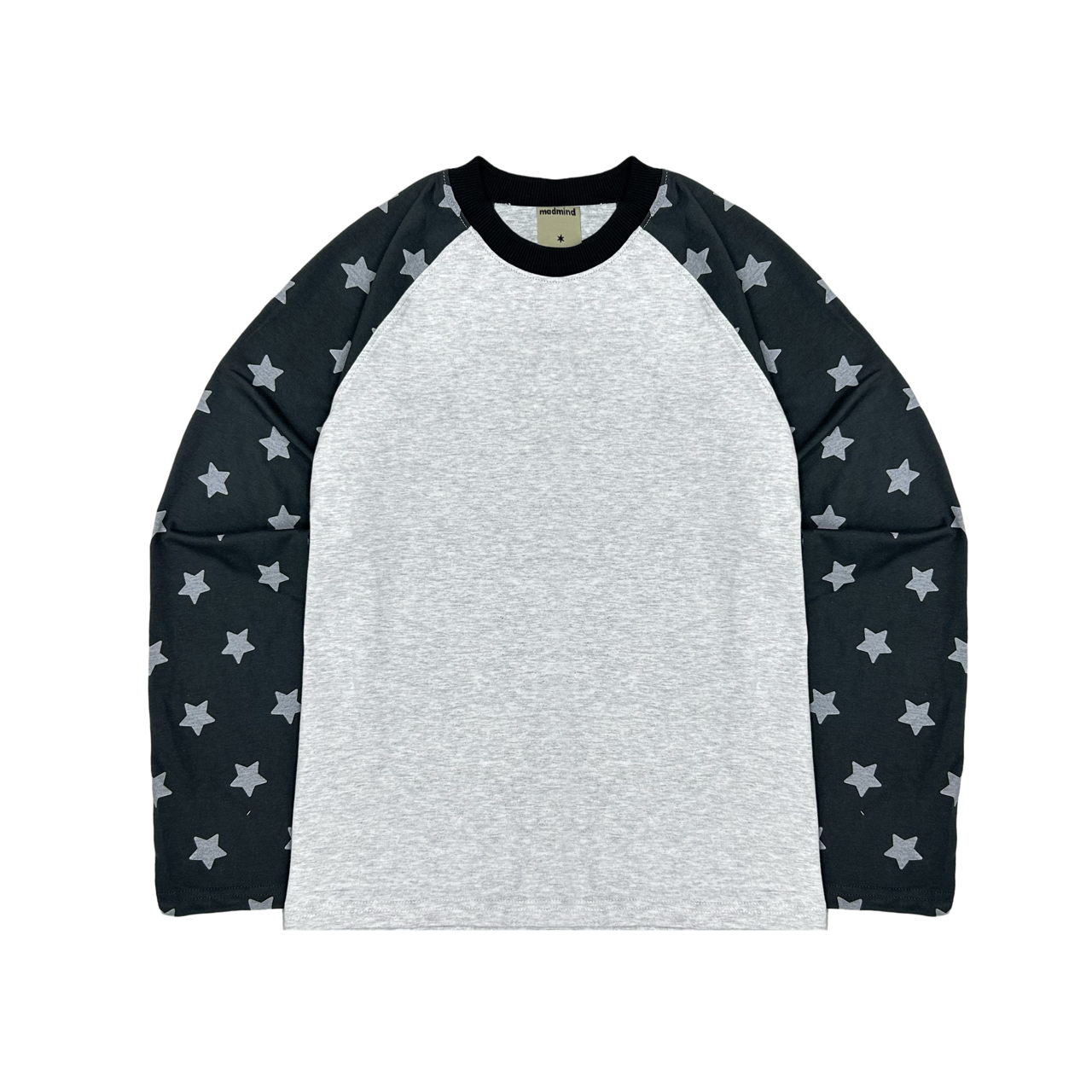  Áo Thun Raglan Tay Dài Hoạ Tiết Ngôi Sao MADMIND D15 - Xám Chì 