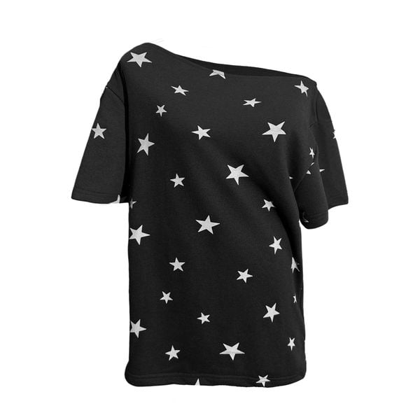  Áo Nỉ Lệch Vai / Trễ Vai Tay Ngắn MADMIND A37 - Màu Đen 