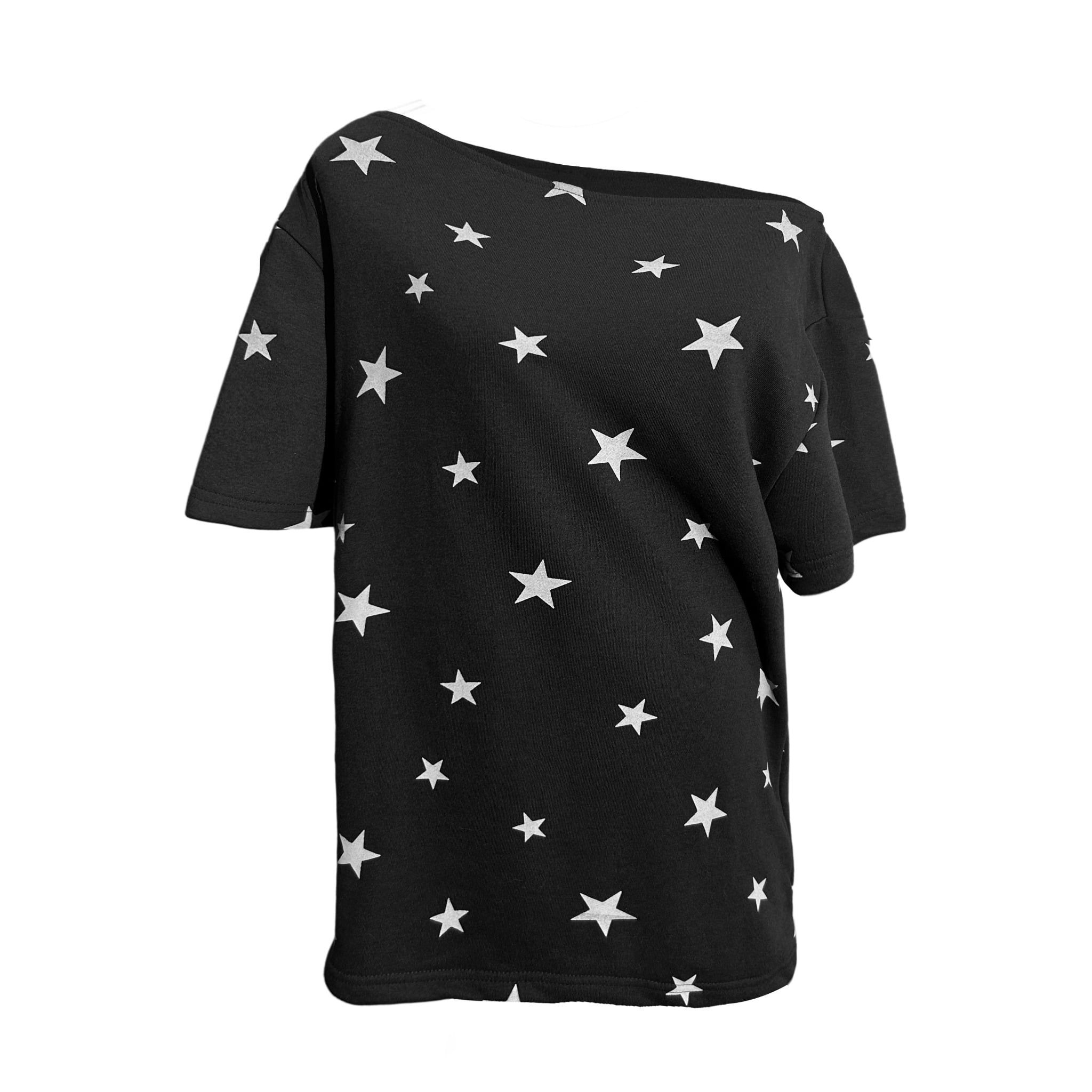  Áo Nỉ Lệch Vai / Trễ Vai Tay Ngắn MADMIND A37 - Màu Đen 