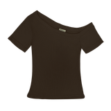  Áo Nữ Trễ Vai TOFU MADMIND - Màu Nâu 