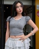  Áo Nữ Ôm Body PIE MADMIND - Màu Xám Tiêu 