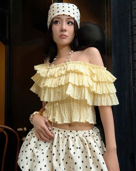  [ MẶC 4 KIỂU ] Áo Nữ Trễ Vai PUDDING MADMIND - Màu Vàng Nhạt 