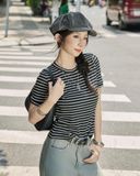  Áo Suông Tay Ngắn MADMIND A36 - Màu Sọc Đen 