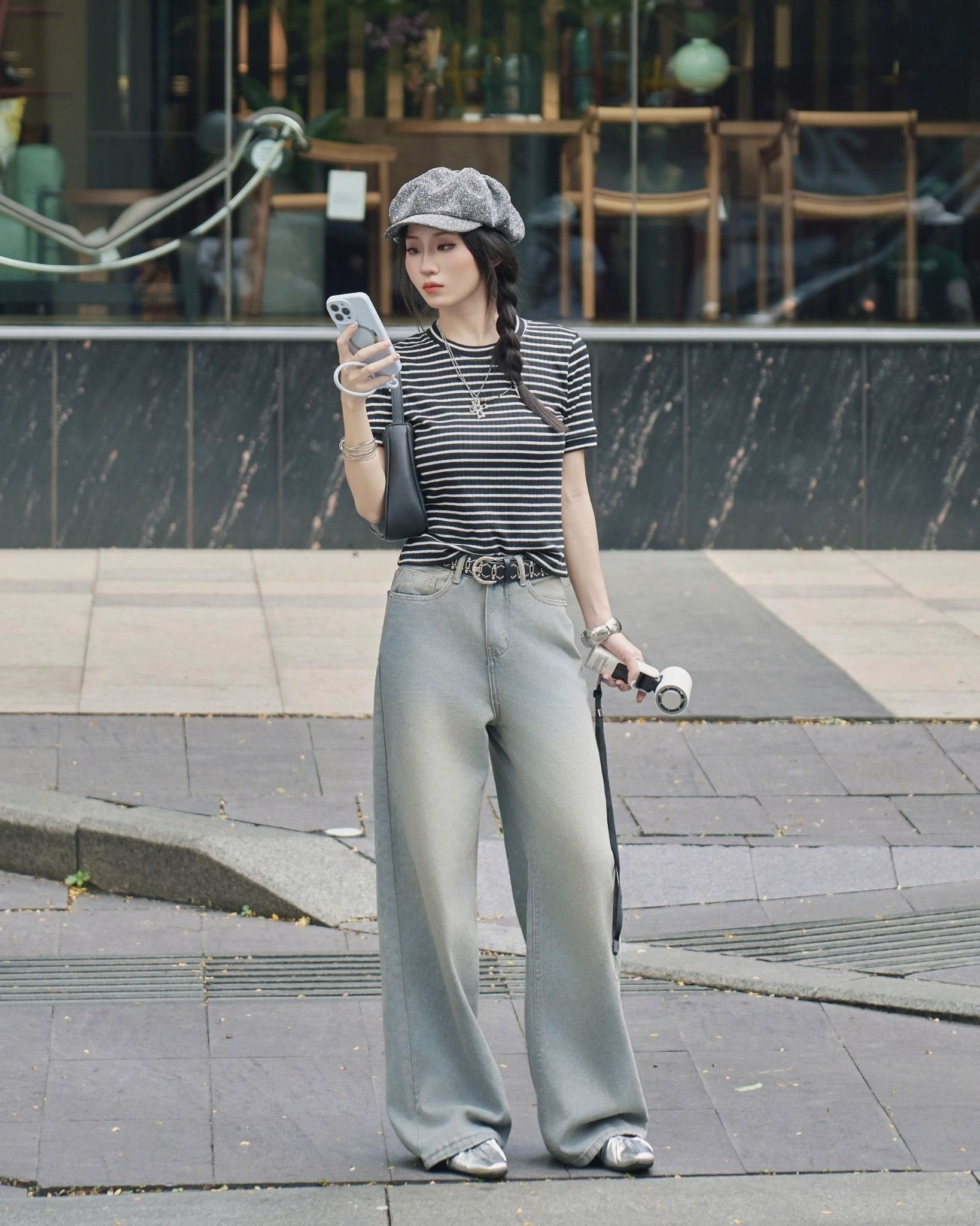  Áo Suông Tay Ngắn MADMIND A36 - Màu Sọc Đen 