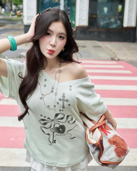  Áo Cổ Tim MADMIND A35 - Màu Xanh Mint 