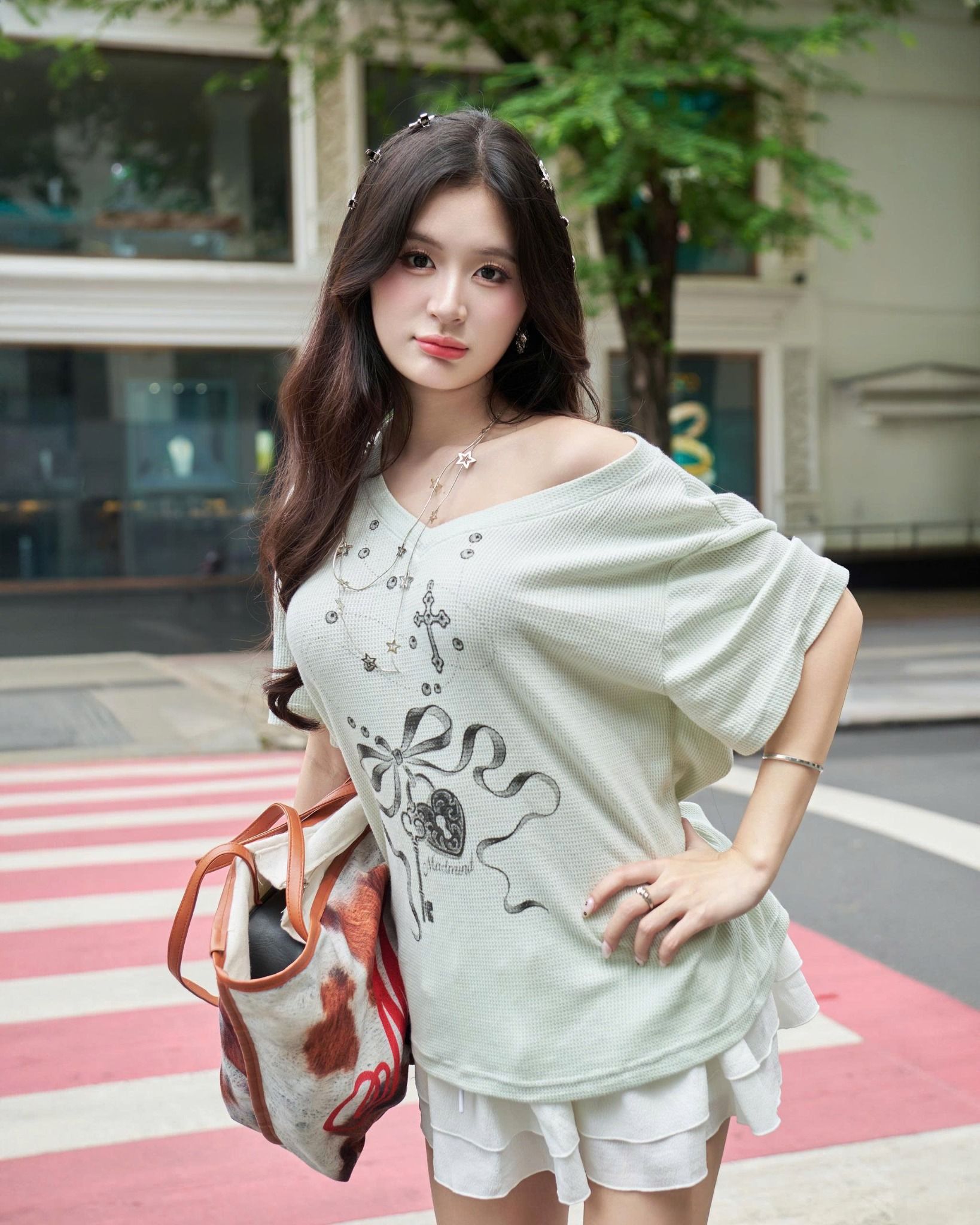  Áo Cổ Tim MADMIND A35 - Màu Xanh Mint 