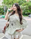  Áo Cổ Tim MADMIND A35 - Màu Xanh Mint 