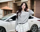  Áo Rộng, Tay Dài Trễ Vai MADMIND D9 - Màu Xám 