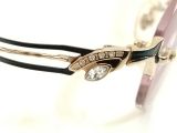  Gọng kính khoan ba mảnh titanium màu vàng tây phối xanh đen Banerina phong cách Italy. 
