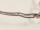  Gọng kính khoan ba mảnh titanium màu vàng tây phối xanh đen Banerina phong cách Italy. 