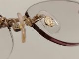  Gọng kính khoan ba mảnh titanium màu vàng tây phối xanh đen Banerina phong cách Italy. 