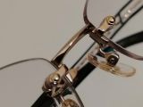  Gọng kính khoan ba mảnh titanium màu vàng tây phối xanh đen Banerina phong cách Italy. 