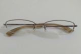  Gọng kính titanium màu nâu hun khói dáng nửa viền thương hiệu 999.9 (Made in Japan). 