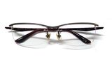  Gọng kính titanium dáng nửa viền màu bạch kim càng mầu đỏ tía Owndays (KM1136T-8A C1) 