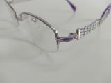  Gọng kính nửa viền titanium màu bạch kim viền màu tím nhẹ Charmant Line Art (XL1070). 