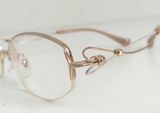  Gọng kính nửa viền nữ titanium cao cấp Charmant Line Art màu be (XL1418 BE) 
