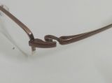 Gọng kính titanium màu nâu hun khói dáng nửa viền thương hiệu 999.9 (Made in Japan). 
