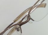  Gọng kính titanium màu nâu hun khói dáng nửa viền thương hiệu 999.9 (Made in Japan). 