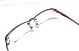  Gọng kính titanium dáng nửa viền màu bạch kim càng mầu đỏ tía Owndays (KM1136T-8A C1) 