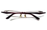 Gọng kính titanium dáng nửa viền màu bạch kim càng mầu đỏ tía Owndays (KM1136T-8A C1) 