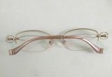  Gọng kính nửa viền nữ titanium cao cấp Charmant Line Art màu be (XL1418 BE) 