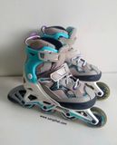  Giày patin màu xanh trắng OXELO size 32 co giãn đến 35 (Decalthon thương hiệu của Pháp). 