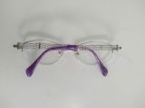  Gọng kính nửa viền titanium màu bạch kim viền màu tím nhẹ Charmant Line Art (XL1070). 