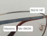  Gọng kính titanium mạ vàng màu vàng tây nhẹ Massimo (Made in Japan). 