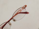  Gọng kính nữ nửa viền titanium màu vàng hồng thương hiệu nổi tiếng WA THER Graceful. 