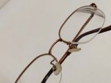  Gọng kính titanium cao cấp dáng nửa viền màu nâu sáng thương hiệu NewYorker (Made in Japan). 