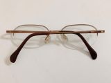 Gọng kính titanium cao cấp dáng nửa viền màu nâu sáng thương hiệu NewYorker (Made in Japan). 