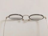  Gọng kính nam nữ titanium màu bạch kim viền đen dáng oval - gần tròn thương hiệu Mackintosh Philosophy của Anh Quốc 