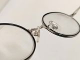  Gọng kính nam nữ titanium màu bạch kim viền đen dáng oval - gần tròn thương hiệu Mackintosh Philosophy của Anh Quốc 