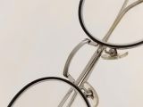  Gọng kính nam nữ titanium màu bạch kim viền đen dáng oval - gần tròn thương hiệu Mackintosh Philosophy của Anh Quốc 