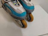  Patin màu xanh ghi BKB Flying Eagle size 33 co giãn 37 (chân giày thường tầm size 30 vẫn đi tốt). 