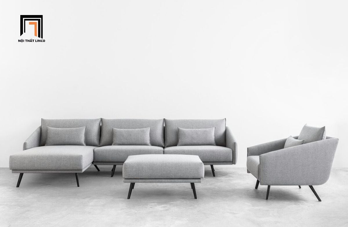  Bộ ghế sofa góc L vải nỉ GT293 Laviere 2m3 x 1m6 phòng khách 