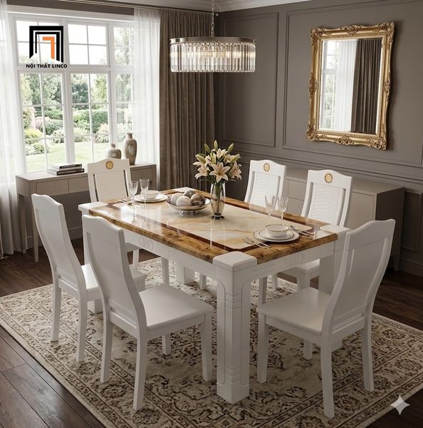bộ bàn ghế ăn 6 chỗ ngồi
