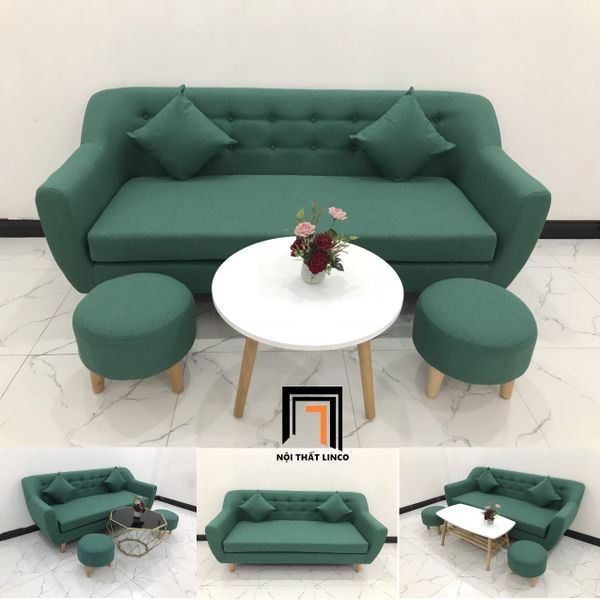 bộ ghế sofa băng dài 1m9 vải nhung