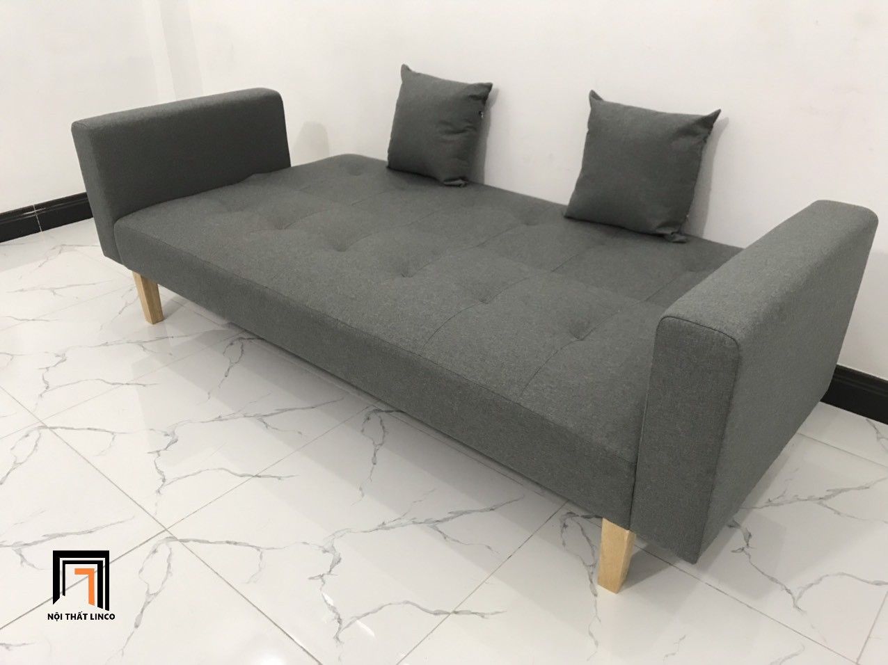  Bộ ghế sofa bật giường giá rẻ GBL2 xám đen dài 2m nhỏ gọn 