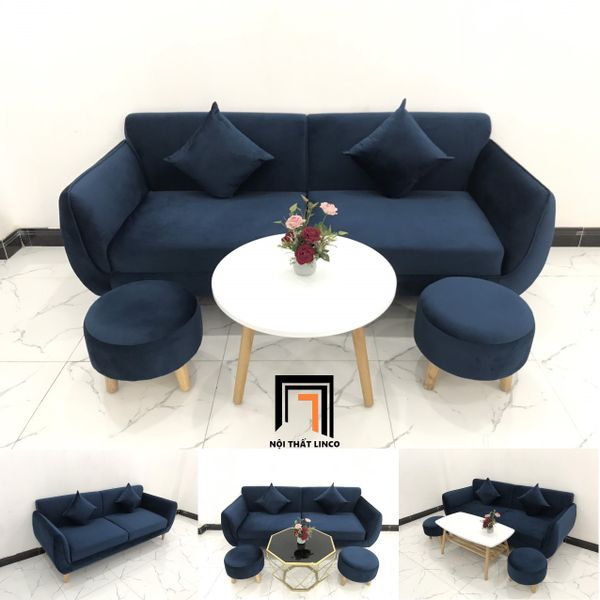 bộ ghế sofa băng 1m9 màu xanh dương