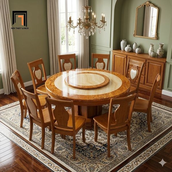 bộ bàn ăn đá sang trọng