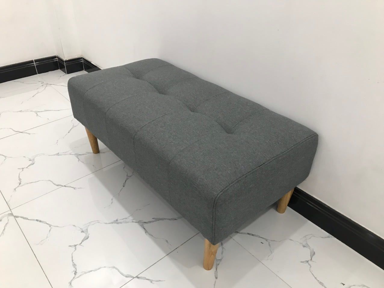  Ghế sofa đôn chữ nhật giá rẻ 1m x 50 màu xám lông chuột 