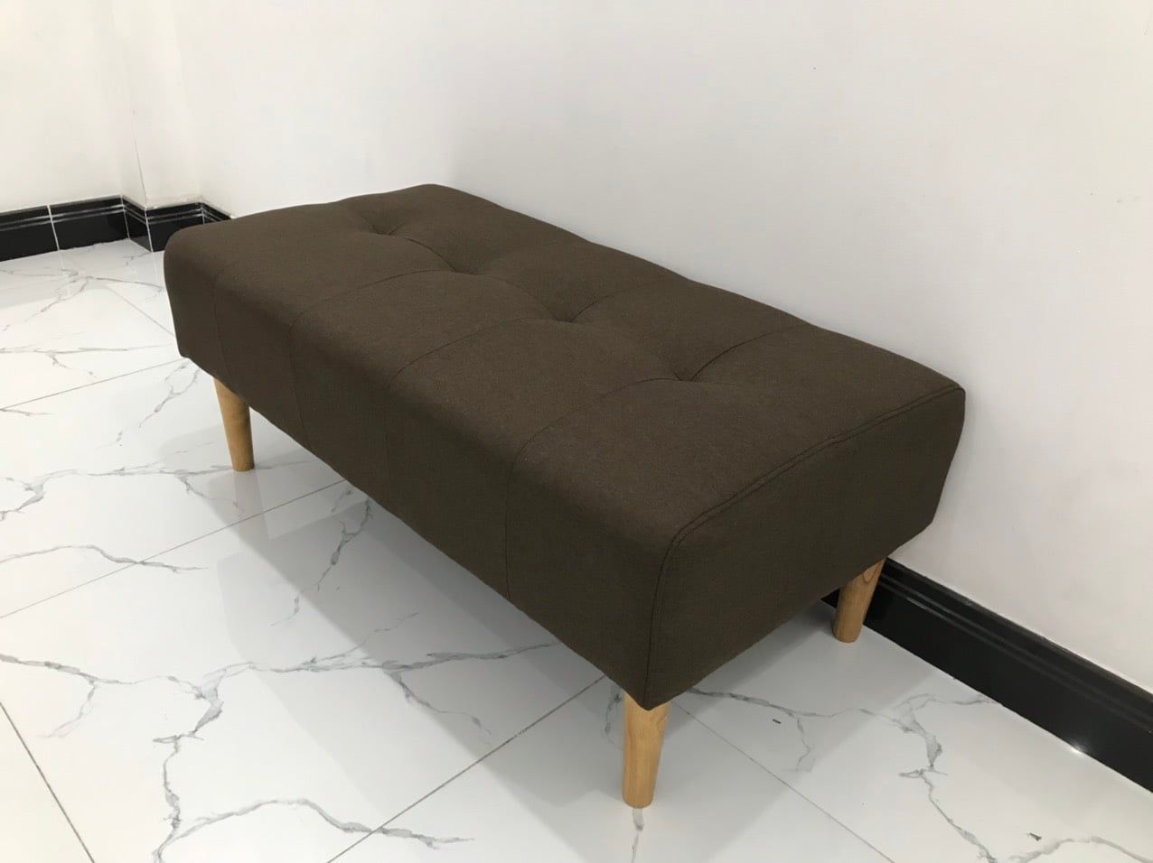  Ghế đôn sofa giá rẻ 1m x 50 màu nâu đậm vải bố 