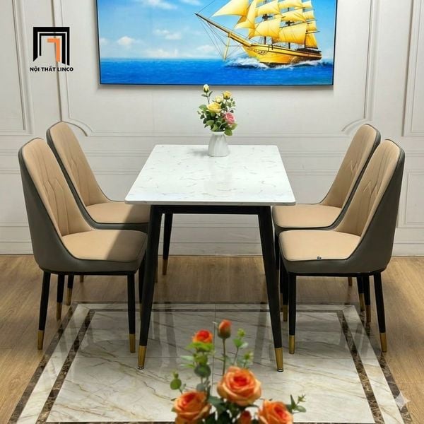 bàn ăn đá ceramic 1m2