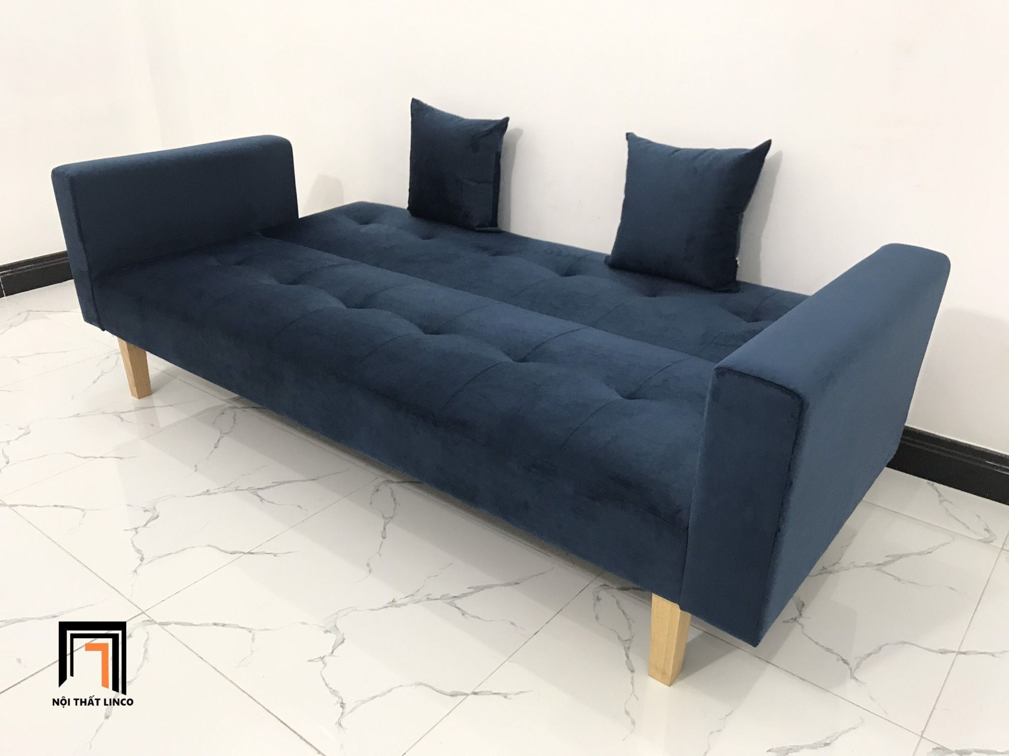  Bộ ghế sofa giường GBL2 2m thông minh xanh đậm vải nhung 