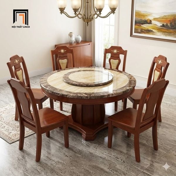 bộ bàn ăn đá cao cấp