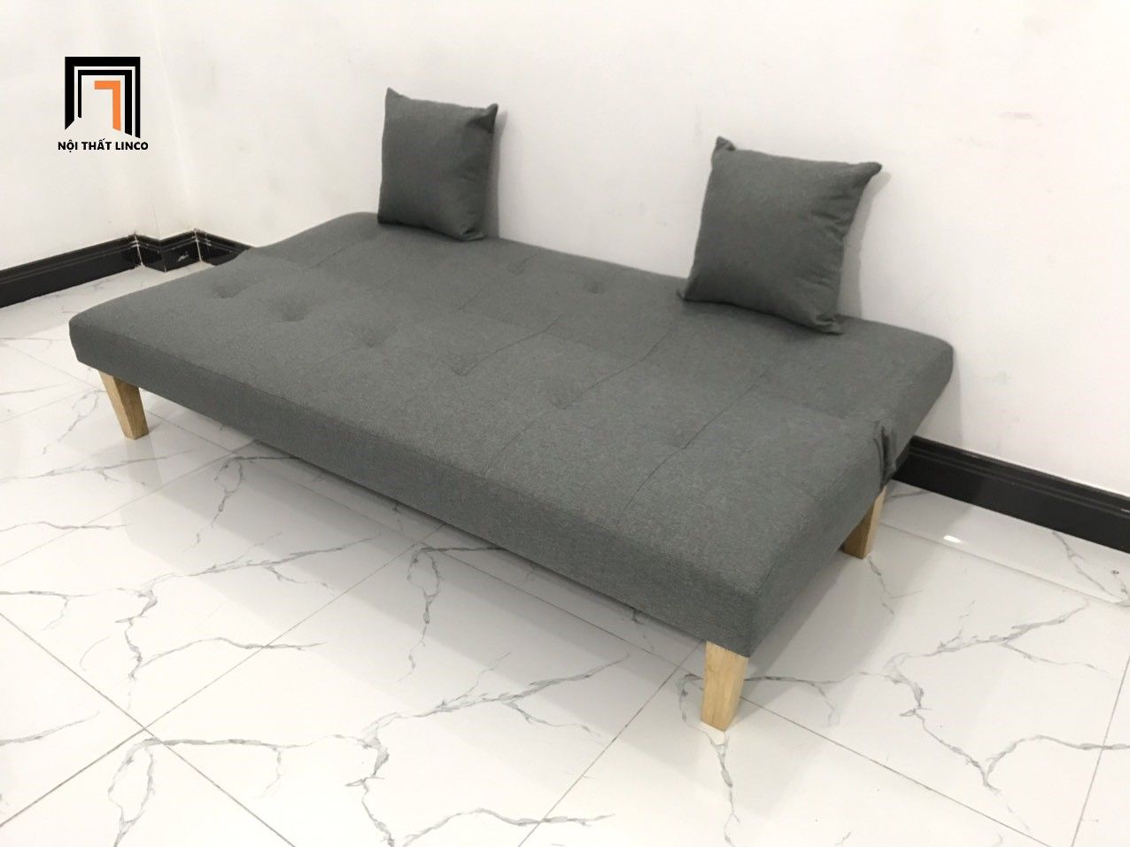  Bộ ghế sofa giường đa năng GBL1 xám lông chuột dài 1m7 